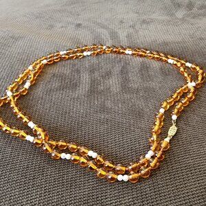 Etsy Raw Amber Beaded Necklace With Golden Hooked Clasp
